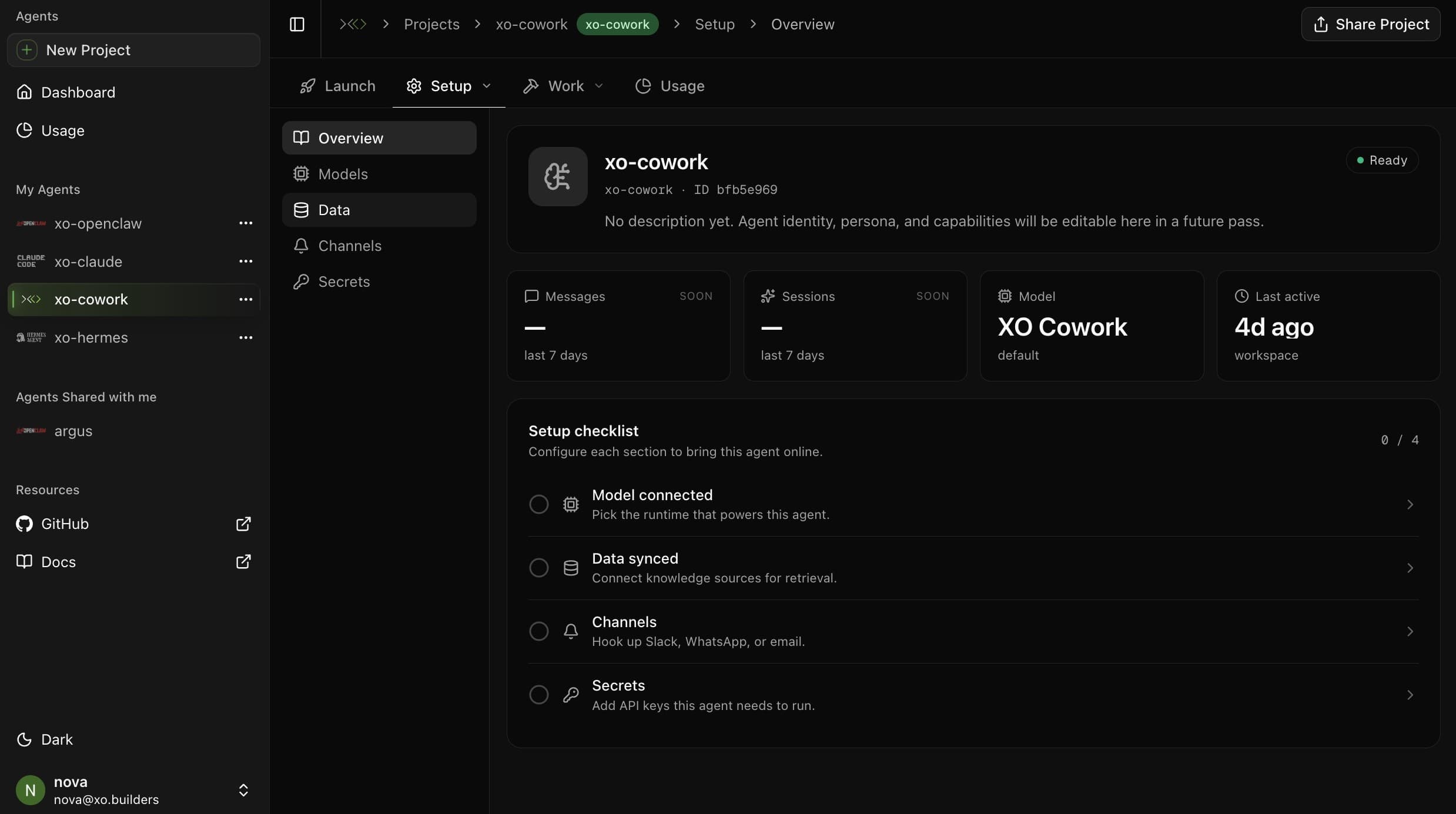 Open the Setup tab