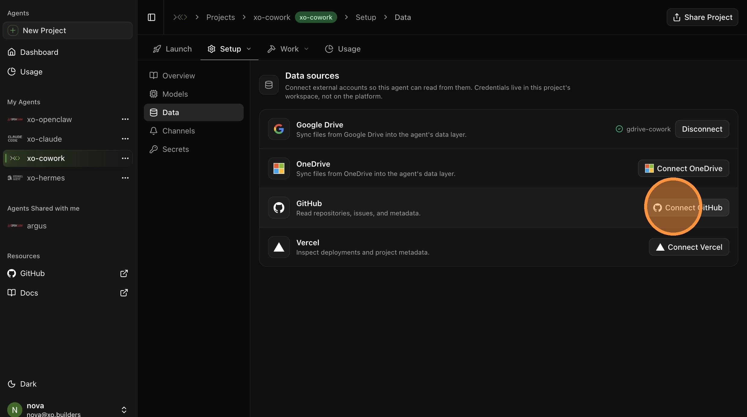 Click Connect GitHub