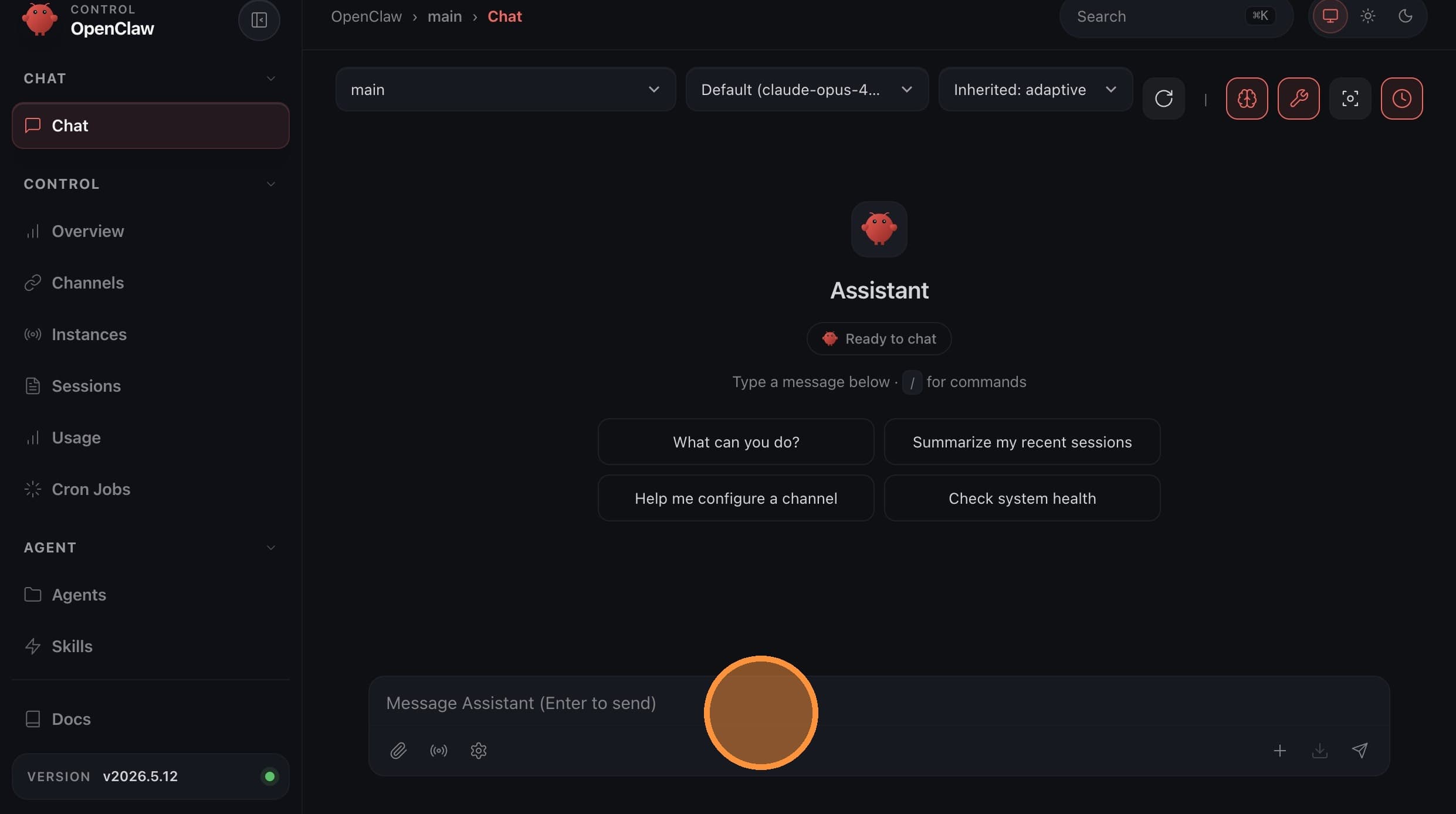 Test your agent in chat