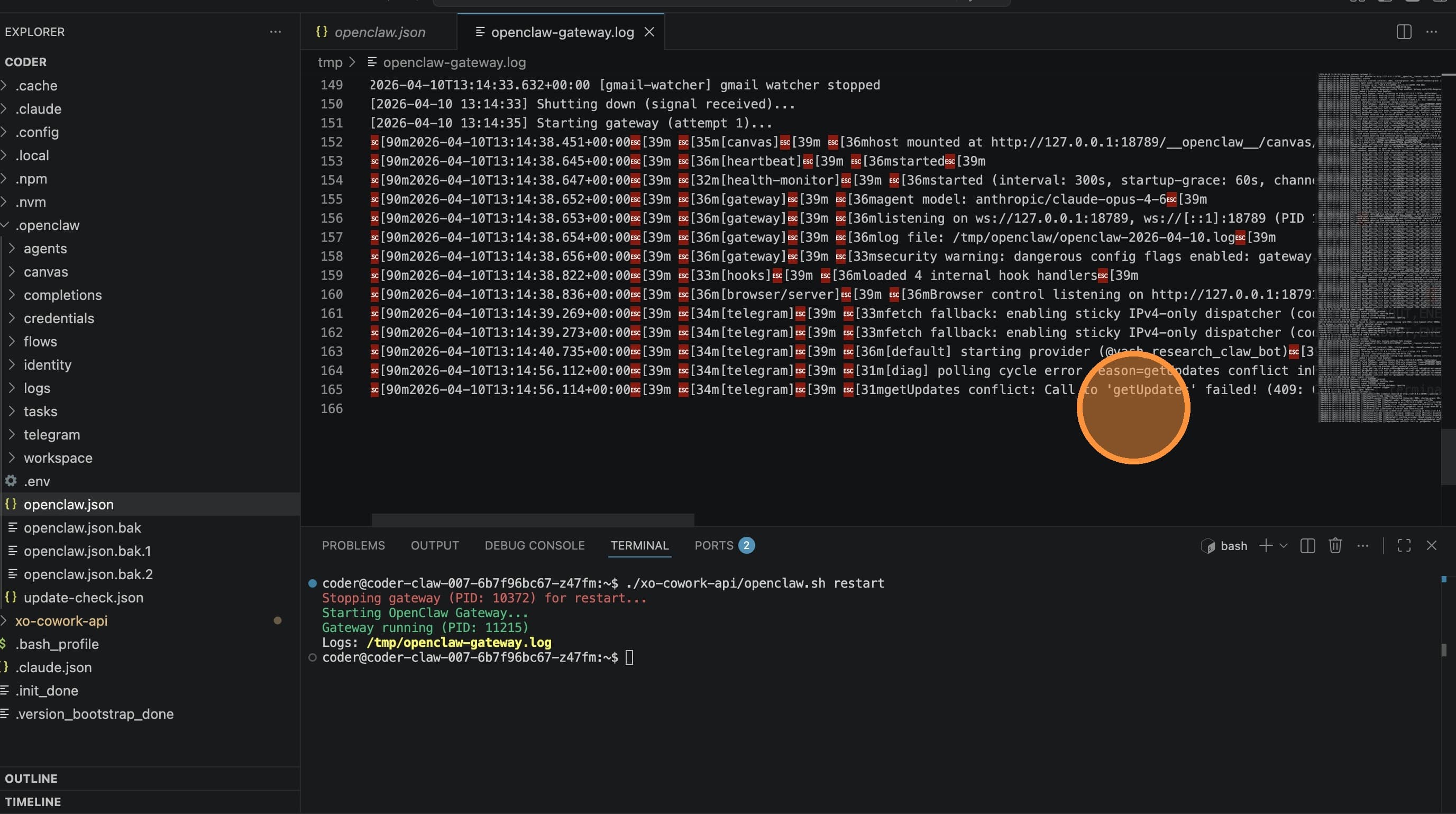 Gateway log file