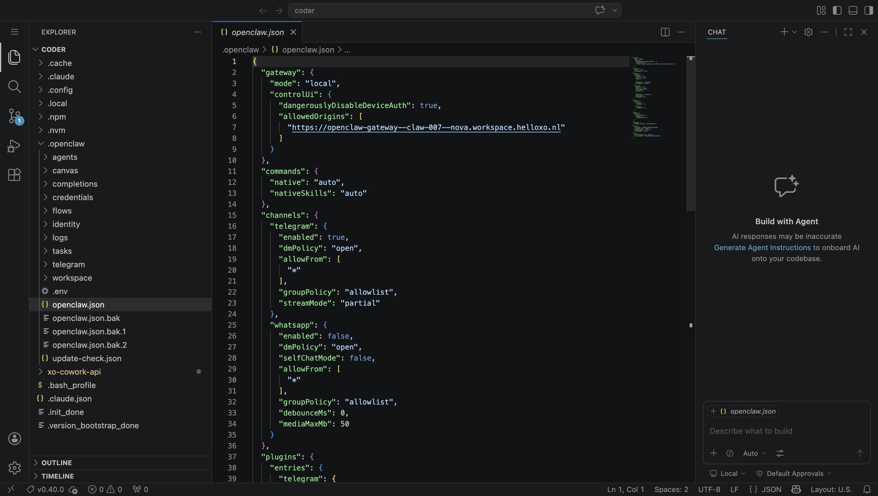 Open terminal