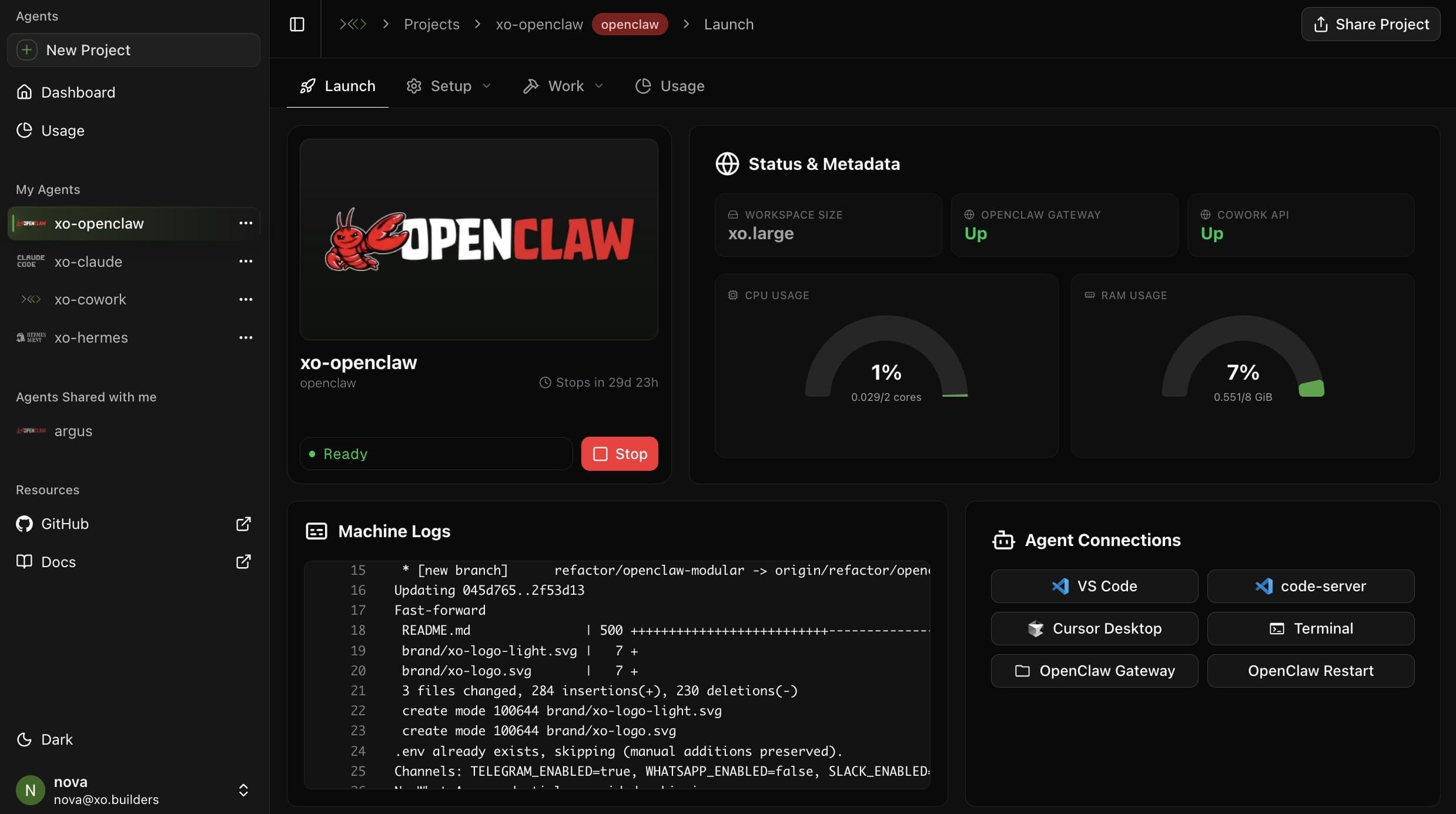 Open the Launch tab