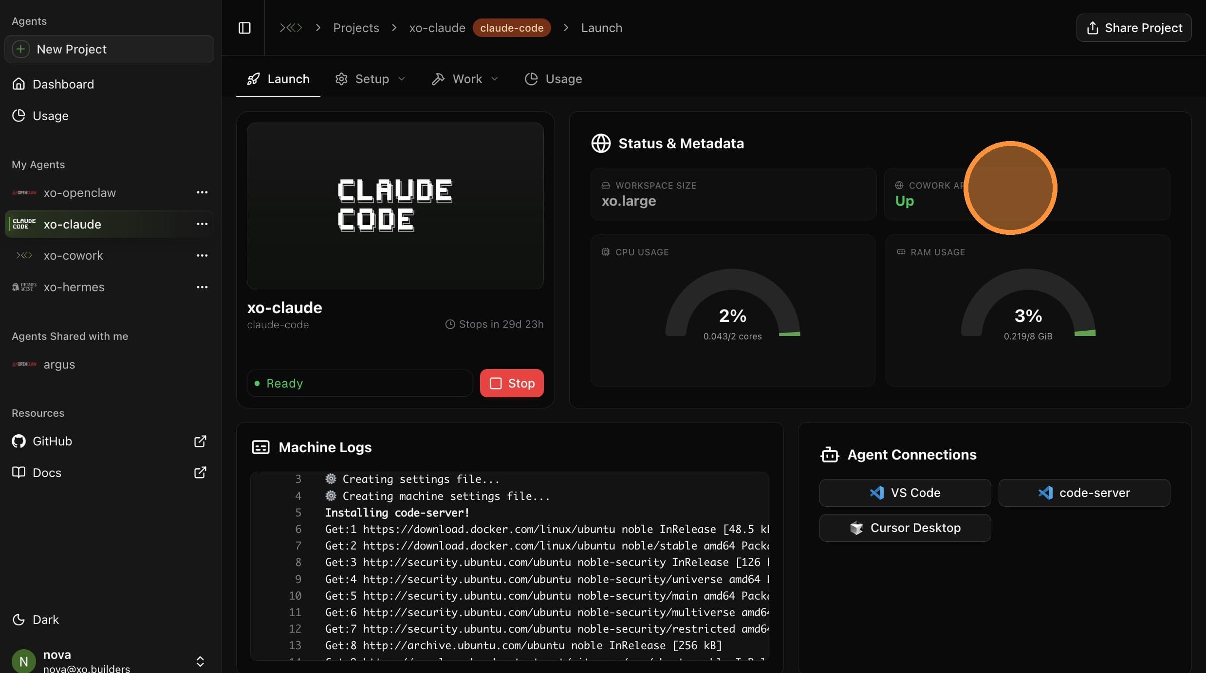 Cowork API status Up