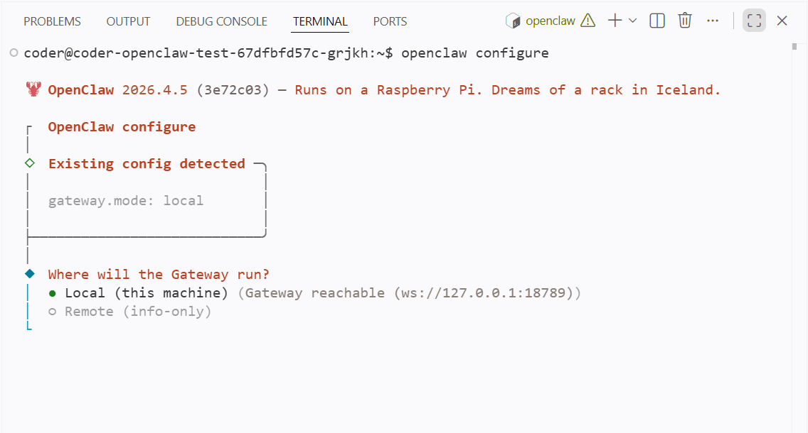 Selecting Local gateway location