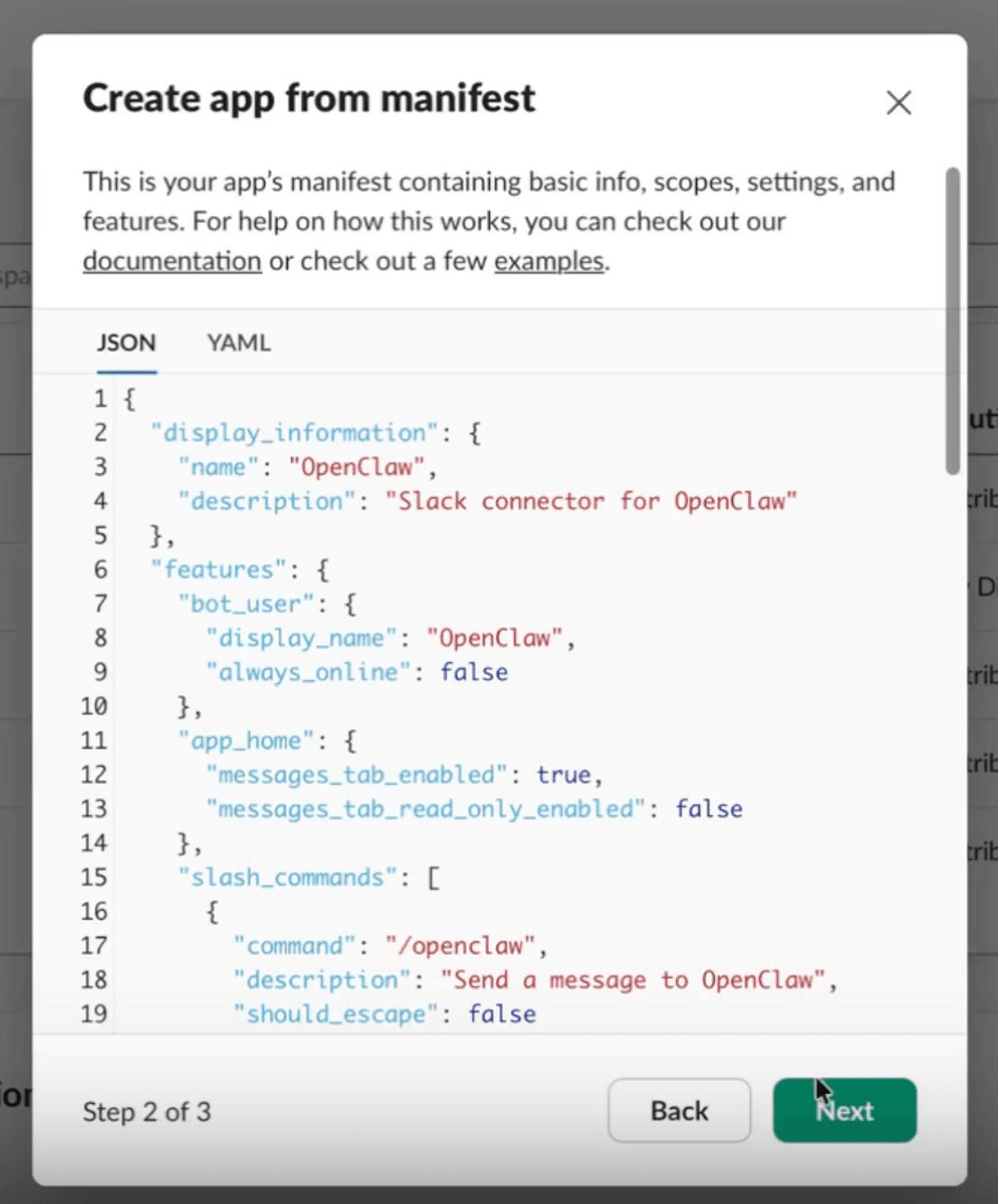 App manifest