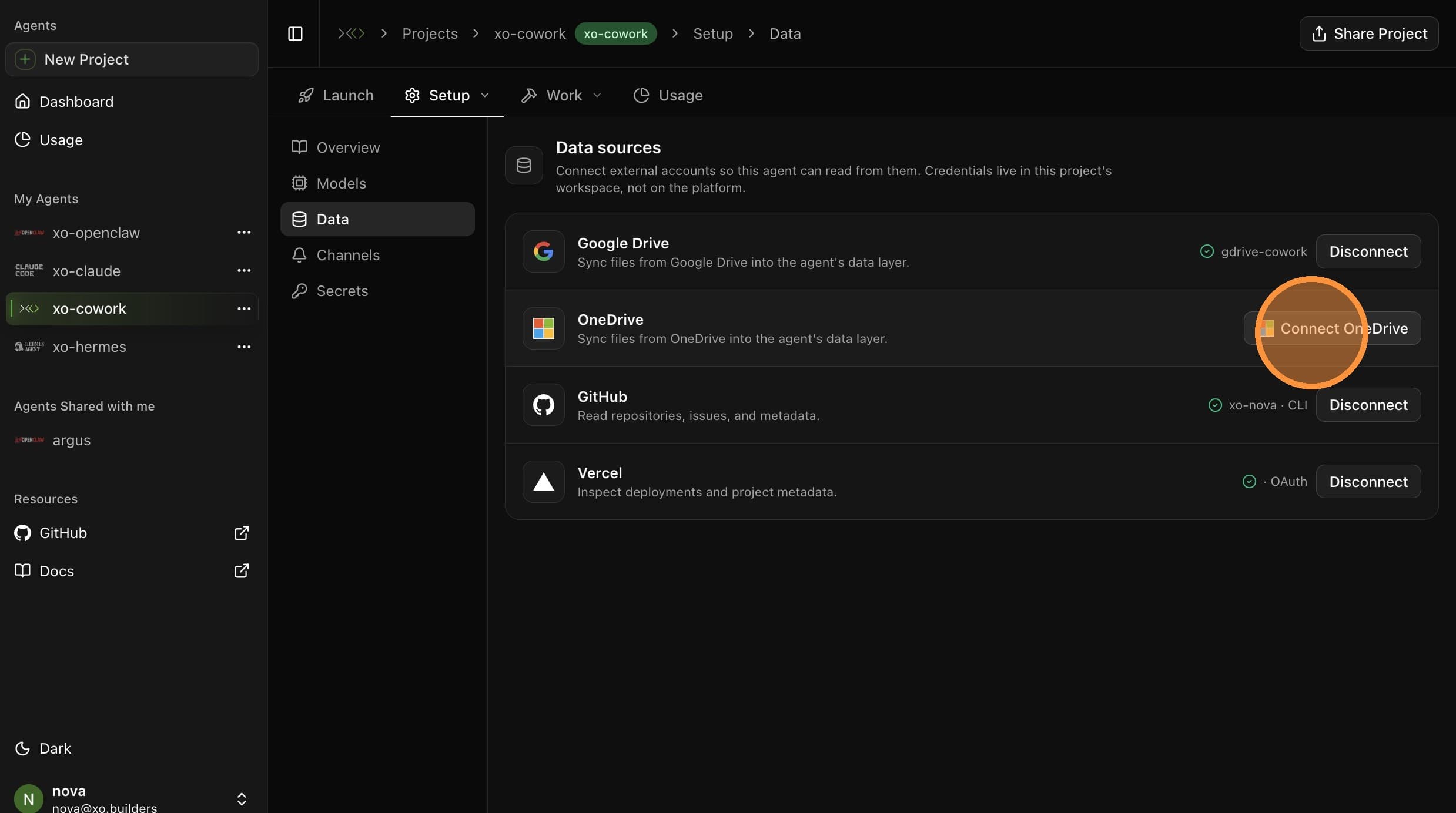 Click Connect OneDrive