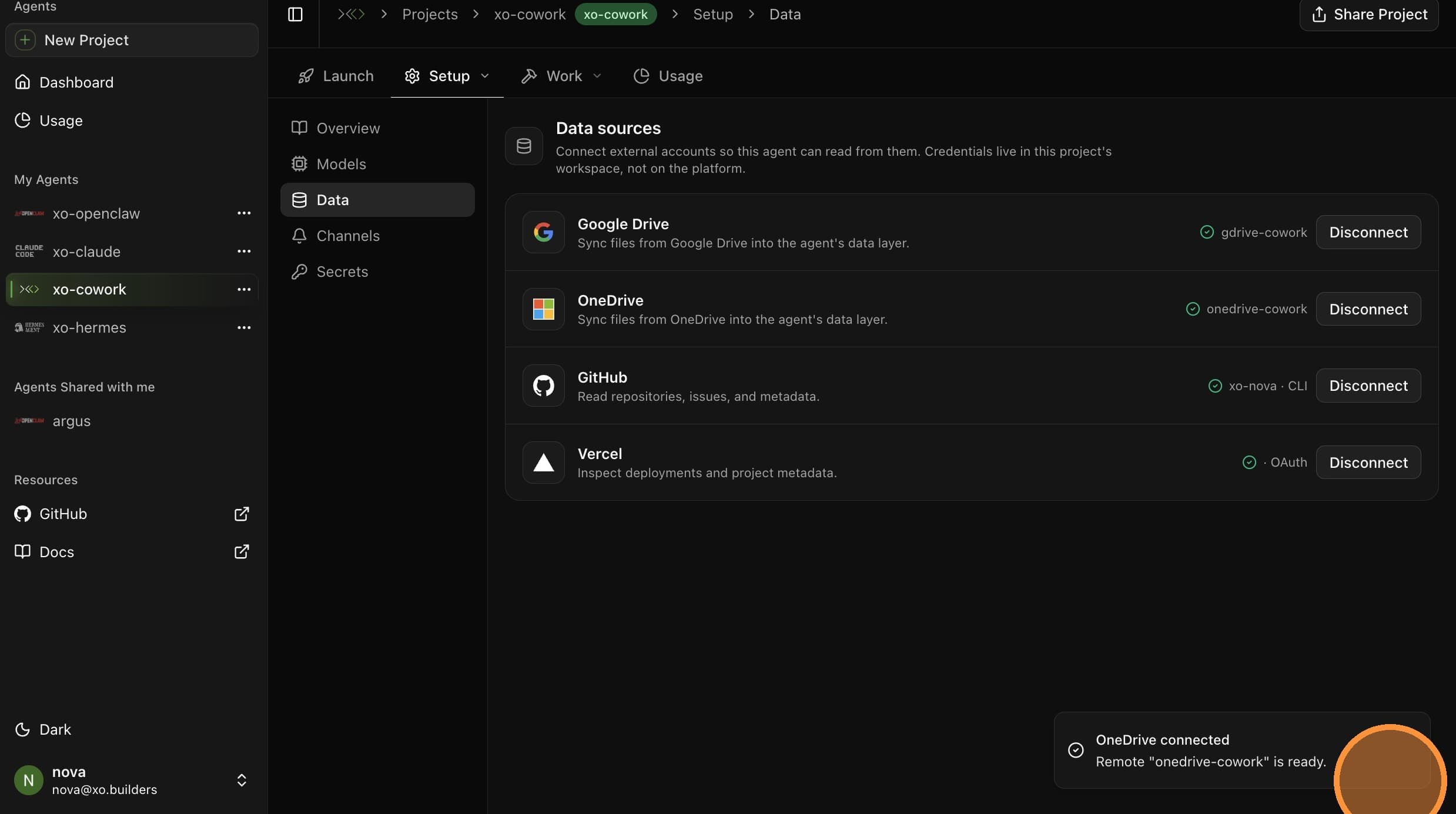 OneDrive connected